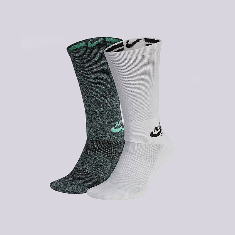 мужские зеленые носки Nike SB Skateboarding Crew Socks (2 Pair) SX6855-901 - цена, описание, фото 1